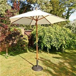 Sturdi 2.5m Hardwood Frame Garden Parasol - Natural