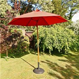 Sturdi 25m Hardwood Frame Garden Parasol Terracotta