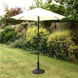 2m Sturdi Plus Aluminium Push Up Garden Parasol Natural