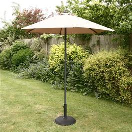 2m Sturdi Plus Aluminium Garden Push Up Parasol - Taupe