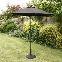 2m Sturdi Plus Aluminium Garden Push Up Parasol - Black