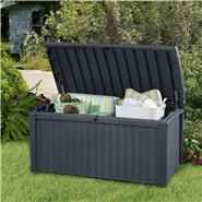 Keter Borneo Rattan Style 400L Garden Storage Box Anthracite