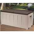 Keter Deluxe 4 x 2 Brown Plastic Garden Storage Box with Seat - 340 Litre Capacity