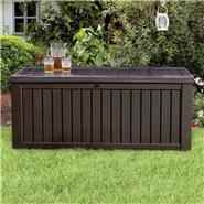 Keter Jumbo Rockwood Deck Box - 570 Litre Capacity Brown 