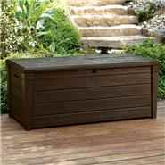 Keter Saxon Jumbo Plastic Garden Storage Box with Seat - 455 Litre Capacity 