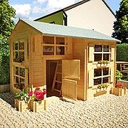 Mad Dash Annex Log Cabin Wooden Playhouse