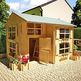 Mad Dash Playhouses - Annex Log Cabin Wooden Playhouse