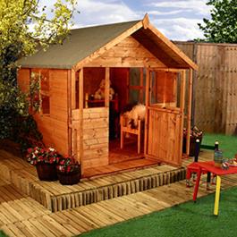 Playhouse Mad Dash Lollipop Inc Veranda 6' x 5' Wooden Playhouse