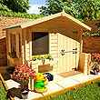 2.0 x 2.0m - Mad Dash Junior Log Cabin Wooden Playhouses