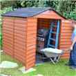 6 x 8 - Palram Skylight 6' and 4' Fronted Apex Plastic Garden Shed - Amber