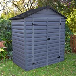  10' Fronted Premium Woodgrain Apex Plastic Shed Inc Foundation Kit