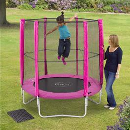 Plum Pink 6ft Round Trampoline With Enclosure