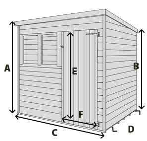 BillyOh Sutton Pent Roof Metal Sheds - Garden Sheds297