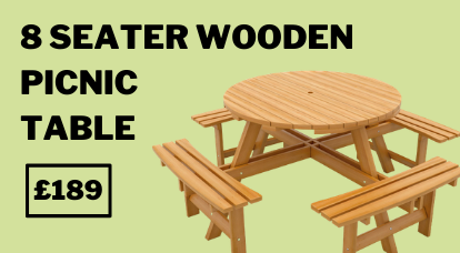 Windsor 8 Seater Wooden Picnic Table