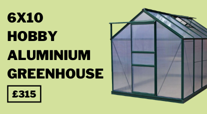 6x10 Green Rosette Hobby Aluminium Greenhouse