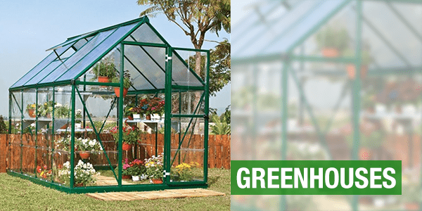 Greenhouses with a glass greenhouse in a garden