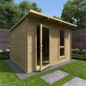 Working from home log cabin garden office