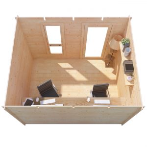 Working from home log cabin garden office