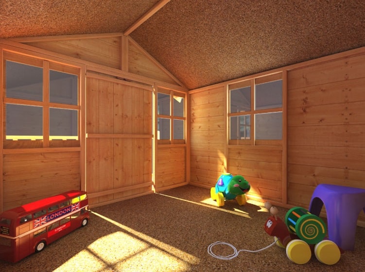 BillyOh shaded playhouse interior with toys