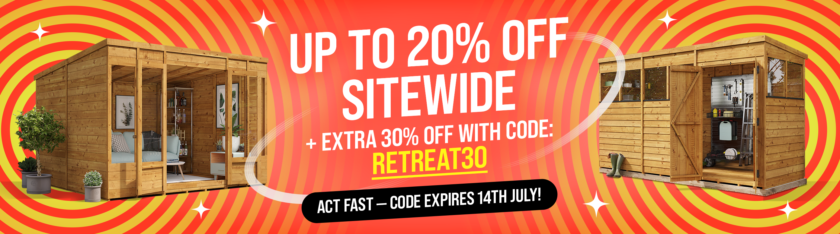 save up to 20% off sitewide + 30% off with code RETREAT30