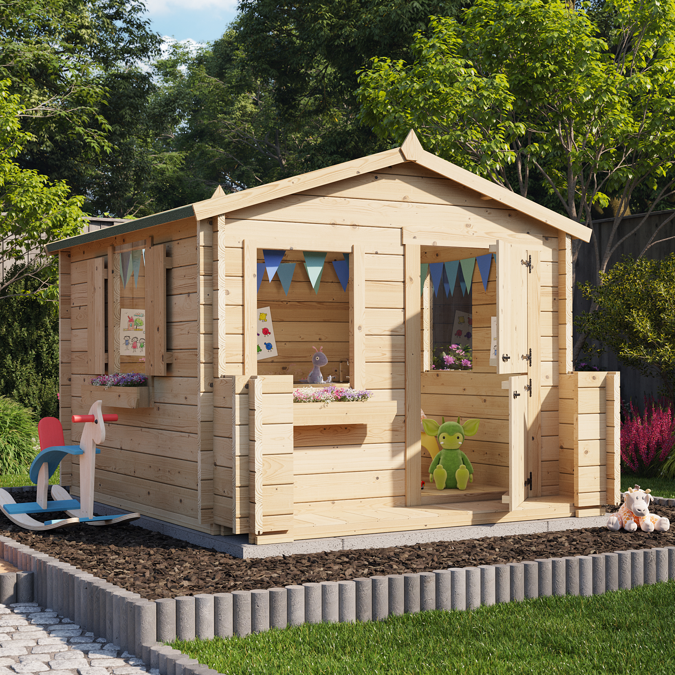 BillyOh 2x2m 28mm Junior Log Cabin Playhouse