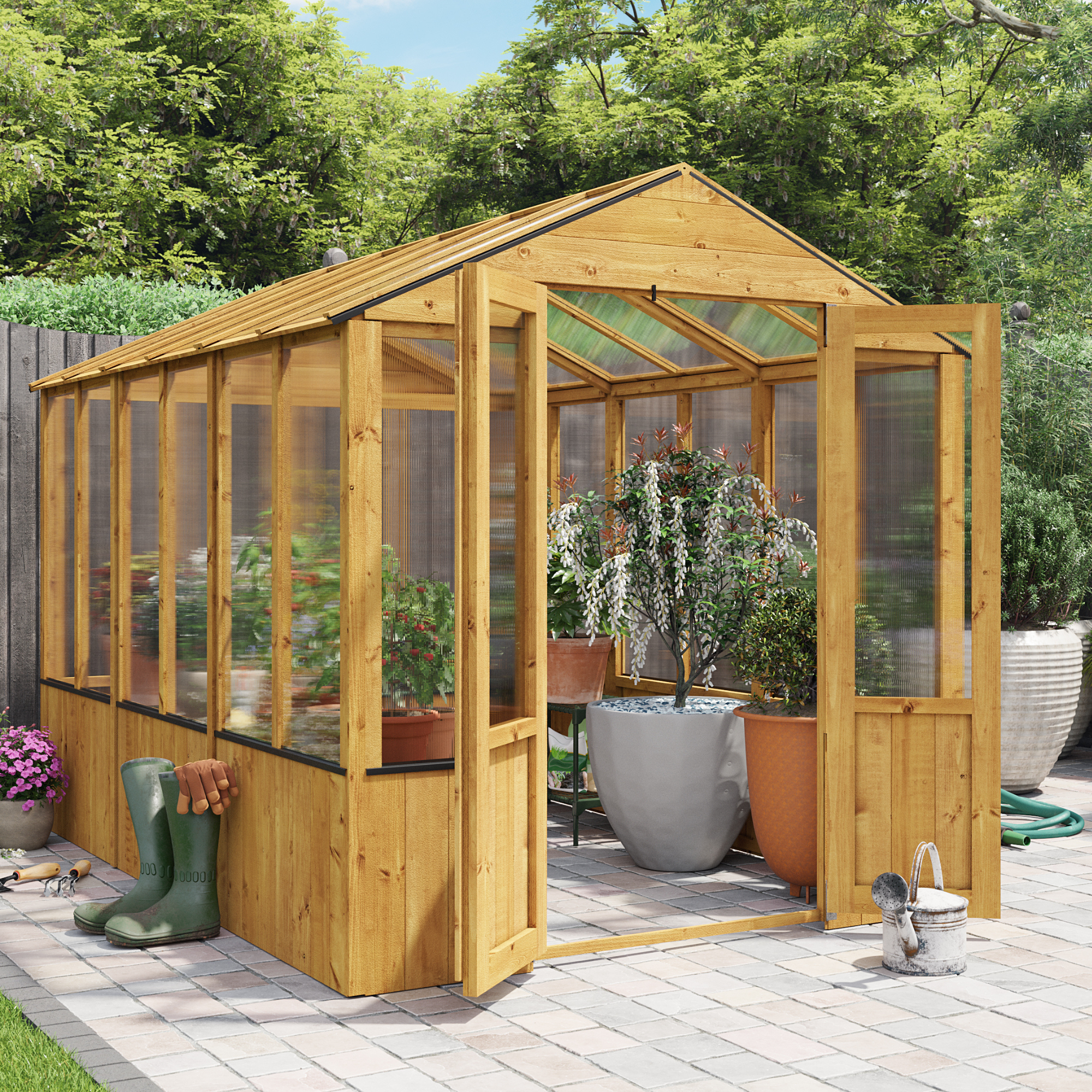 9x6 Wooden Polycarbonate Greenhouse | BillyOh 4000 Lincoln