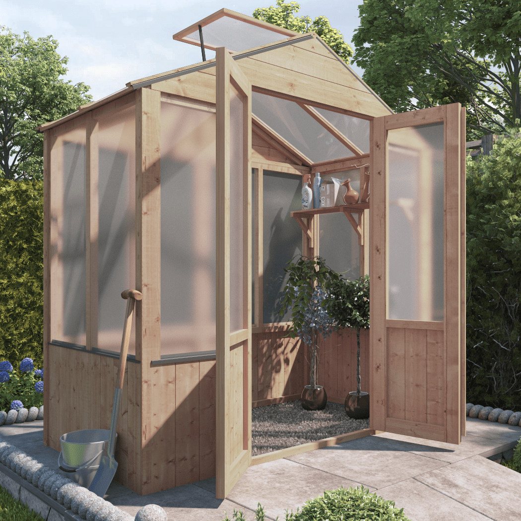 3x6 Wooden Polycarbonate Greenhouse with Opening Roof Vent - PT| BillyOh 4000 Lincoln