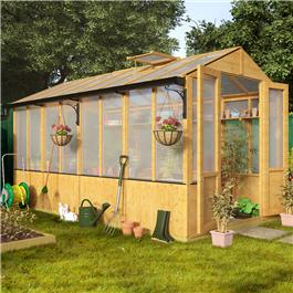 Billyoh 4000 Lincoln Wooden Polycarbonate Greenhouse With Opening Roof Vent Pt 9 X 6