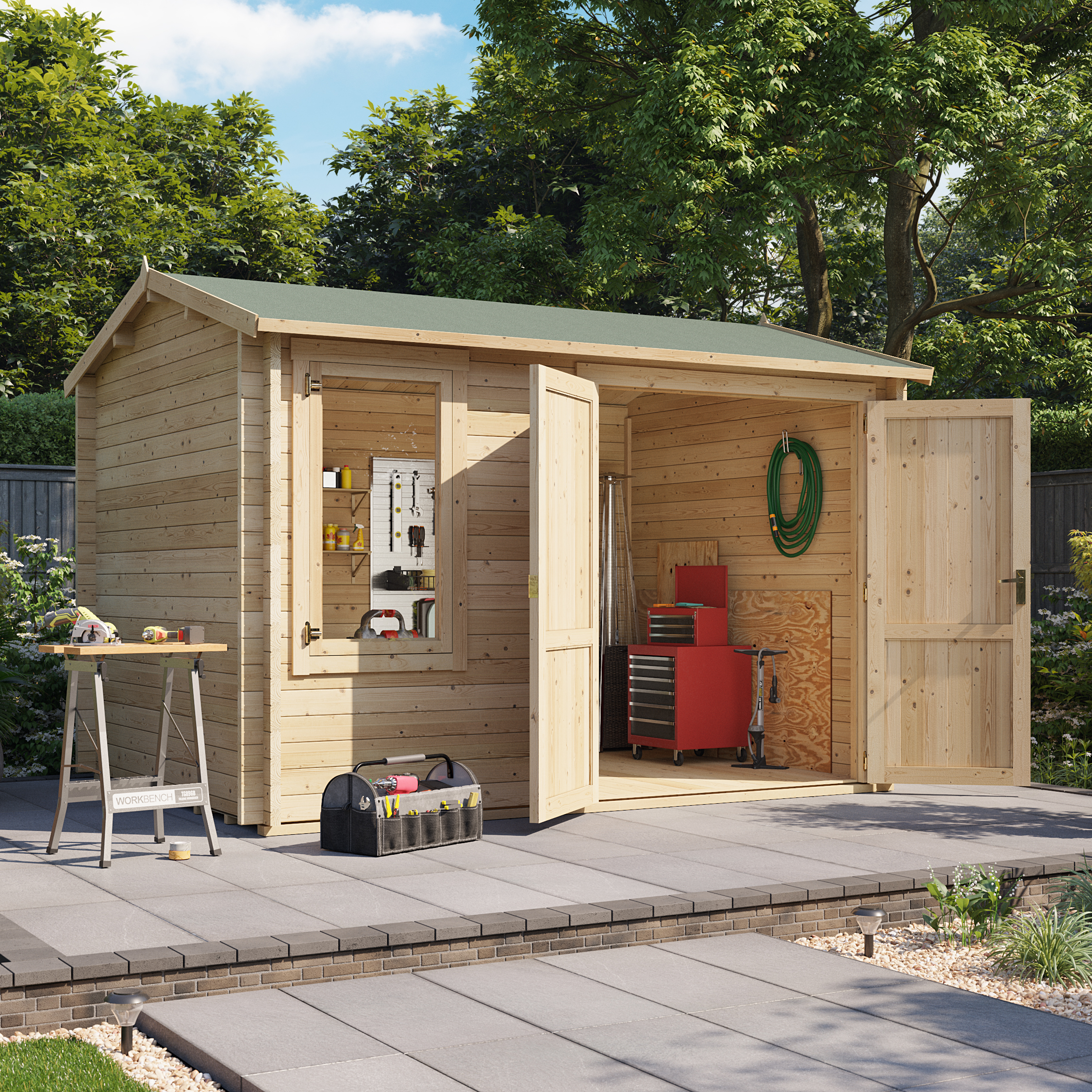 3.5x2.5m Traditional Log Cabin Workshop - BillyOh