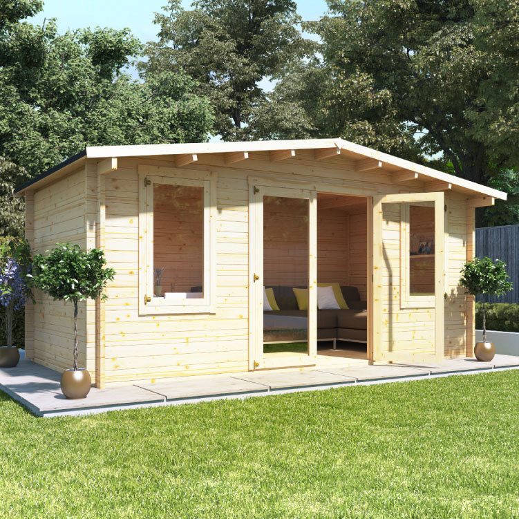 Billyoh Winchester Log Cabin Summerhouse 5 0m X 3 0m 44mm Cladding Log Cabin Summer House