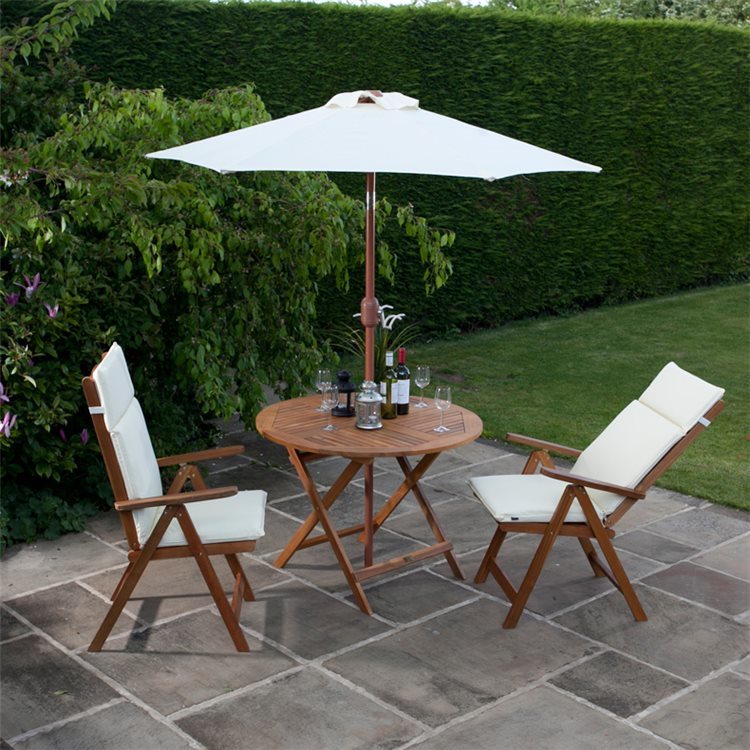 Windsor 1.0m Round Dining Set - 2 Reclining Chairs - BillyOh at Garden Buildings Direct
