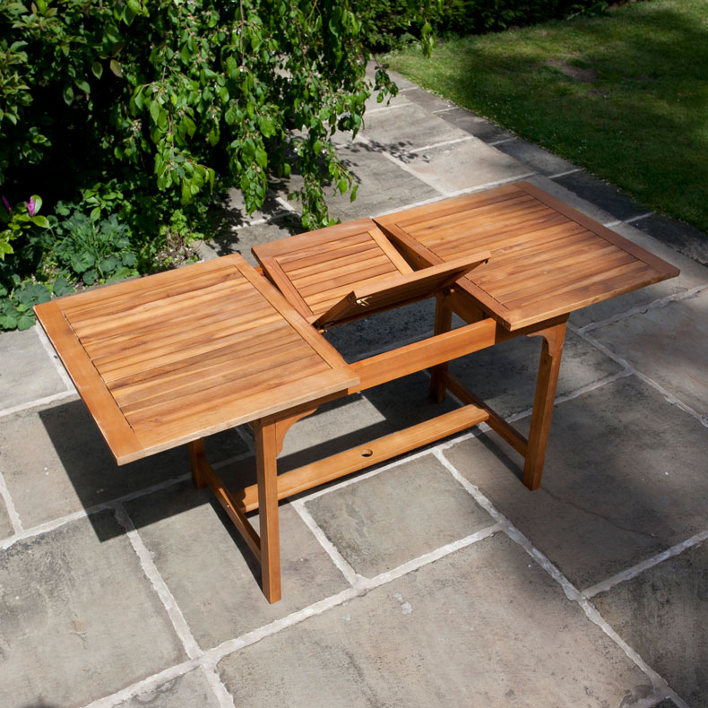 Billyoh Windsor Garden Table 1 2 1 6m Rectangular Extending 1 2 1 6m Acacia Extending Wooden