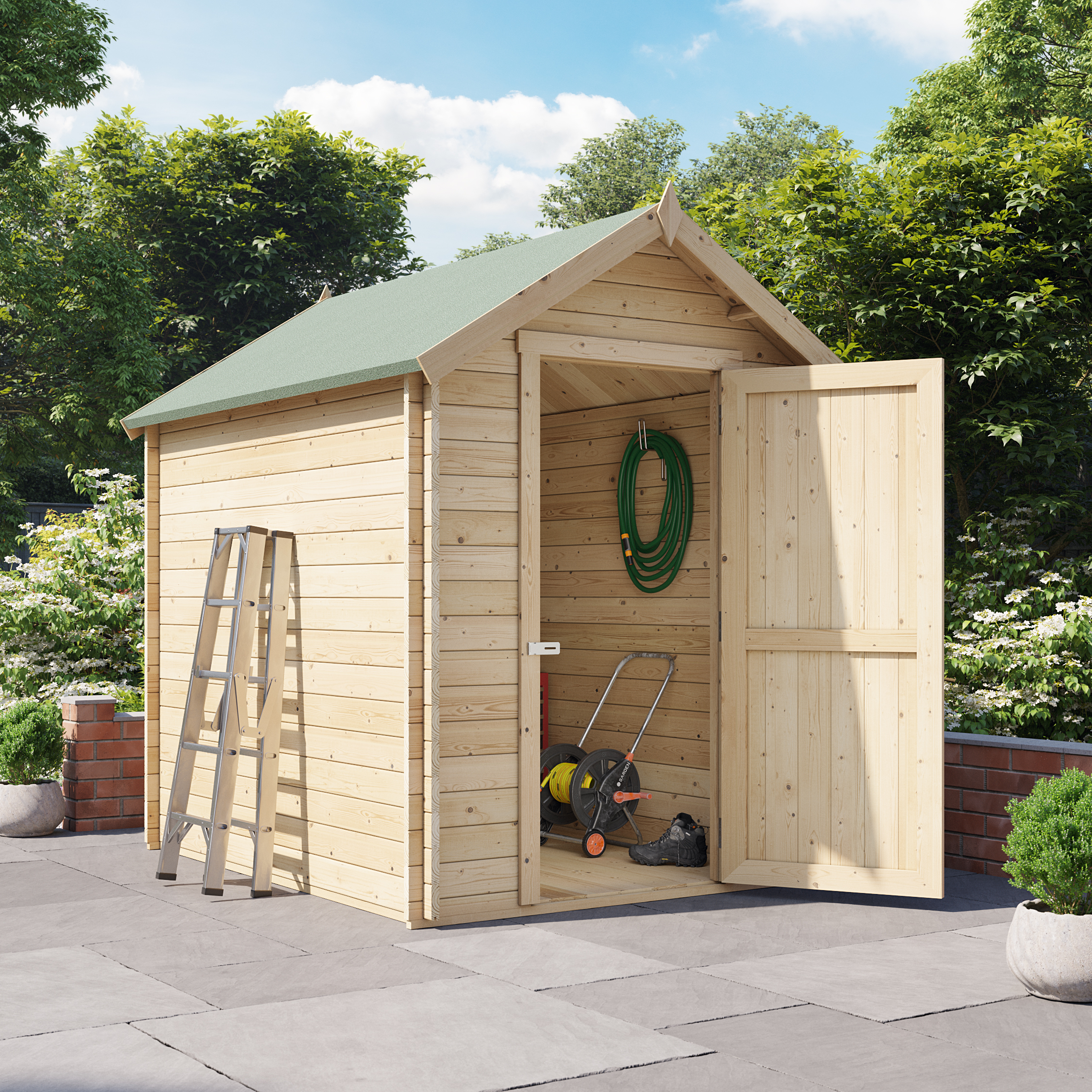 8 x 6 Log Cabin BillyOh Heavy Duty Apex Windowless Log Cabin Shed - 28mm