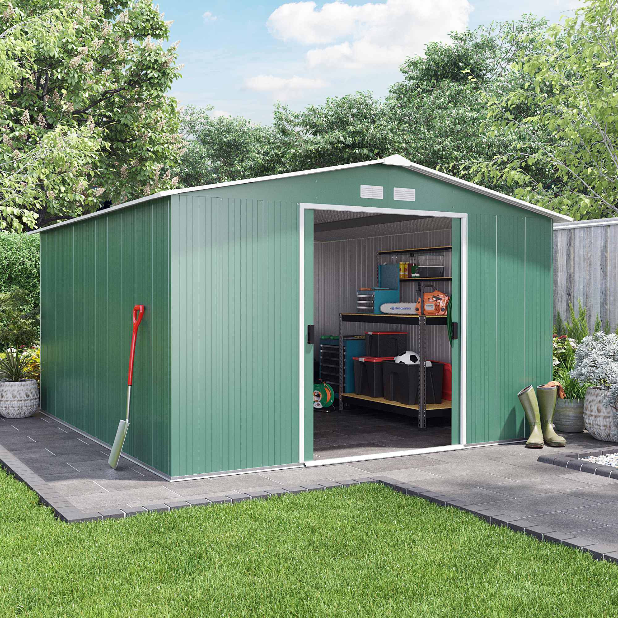 BillyOh Partner Apex Metal Shed - 10x12