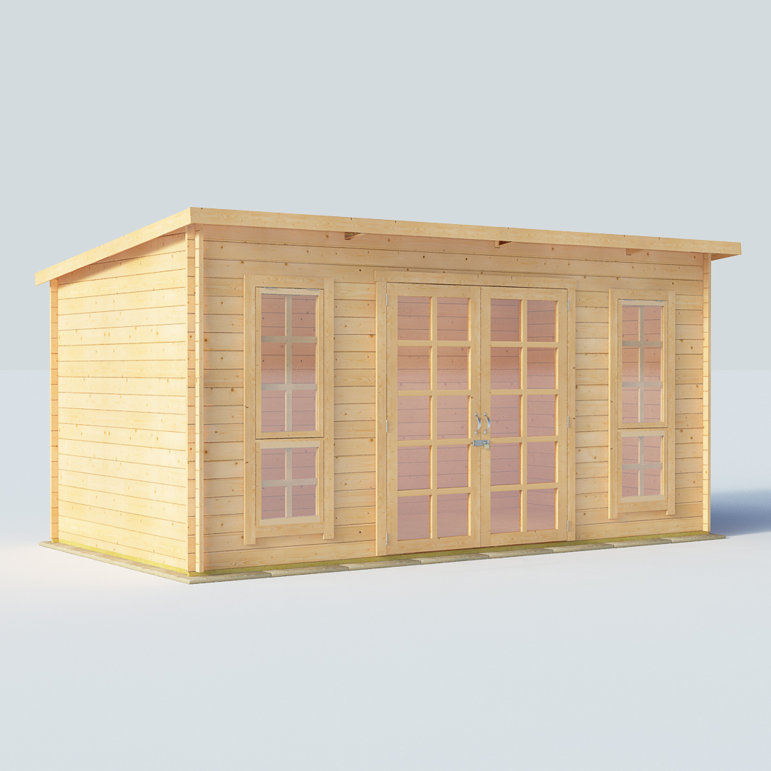 12x8 28mm T&G Pent Windowed - BillyOh Skinner Modern Log Cabin Summerhouse