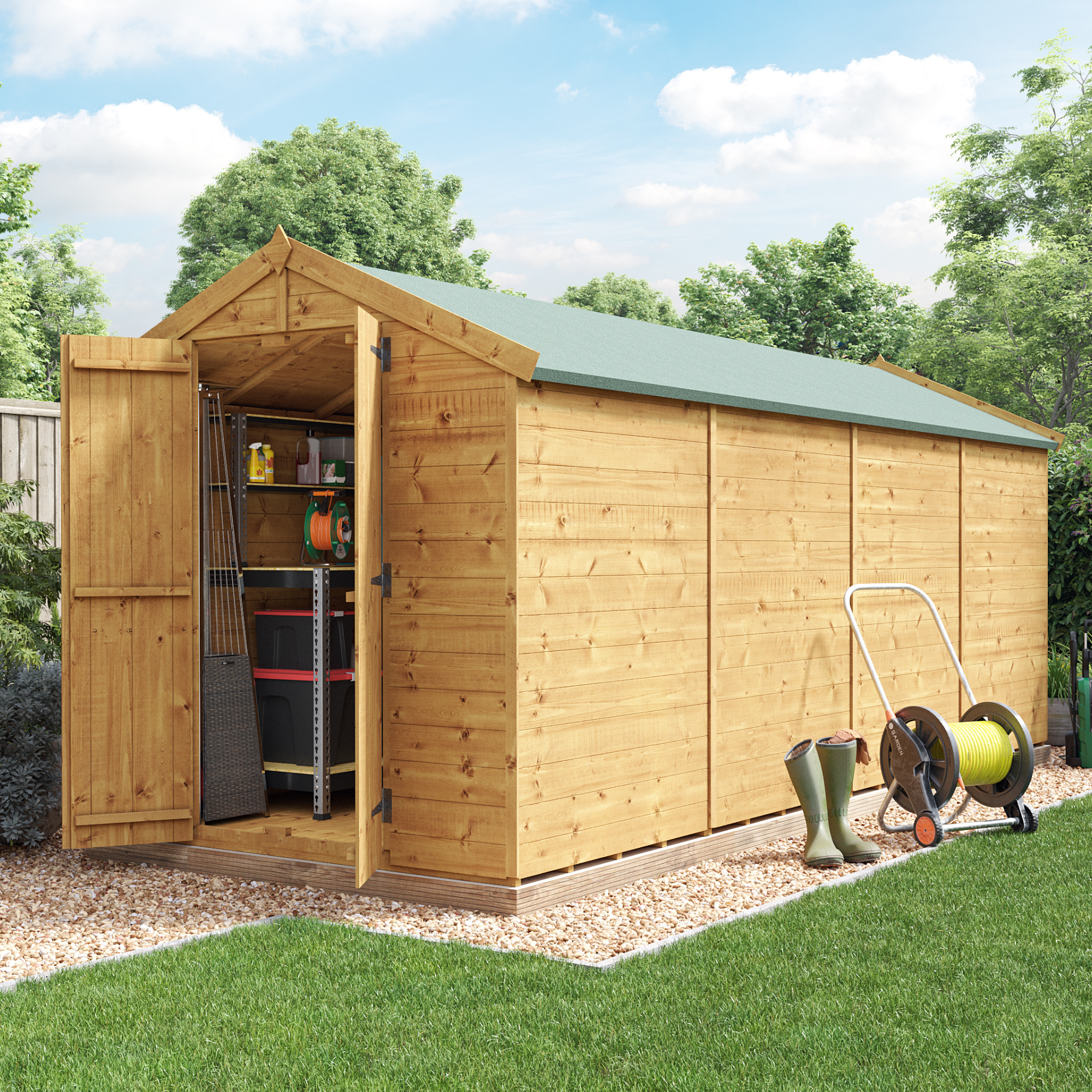 Billyoh Keeper Overlap Apex Shed 16x6 Overlap Apex Windowless