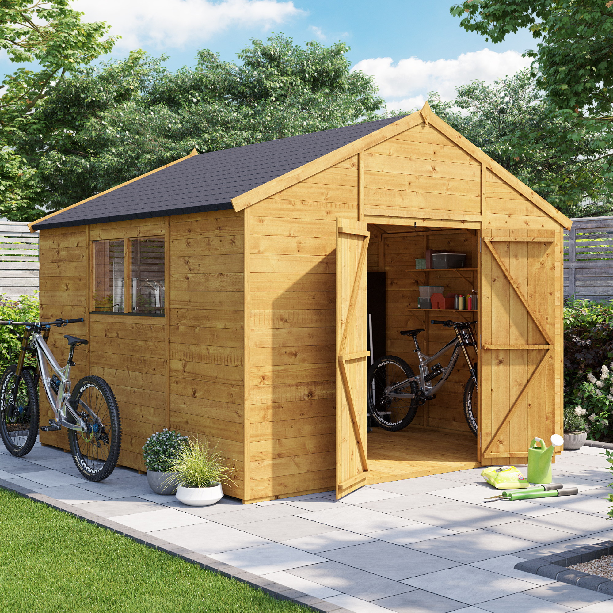 Billyoh Expert Tongue And Groove Apex Wooden Shed Workshop 10x10 T G Apex Windowed Garden Shed 10 X 10ft