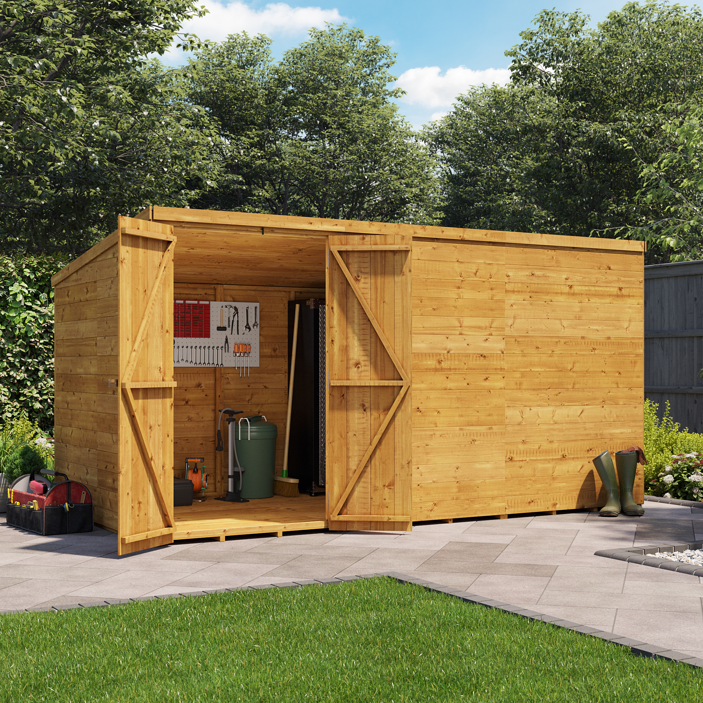 12 x 6 Shed - BillyOh Master Tongue and Groove Pent Shed - Windowless 12x6 Wooden Garden Shed at Garden Buildings Direct