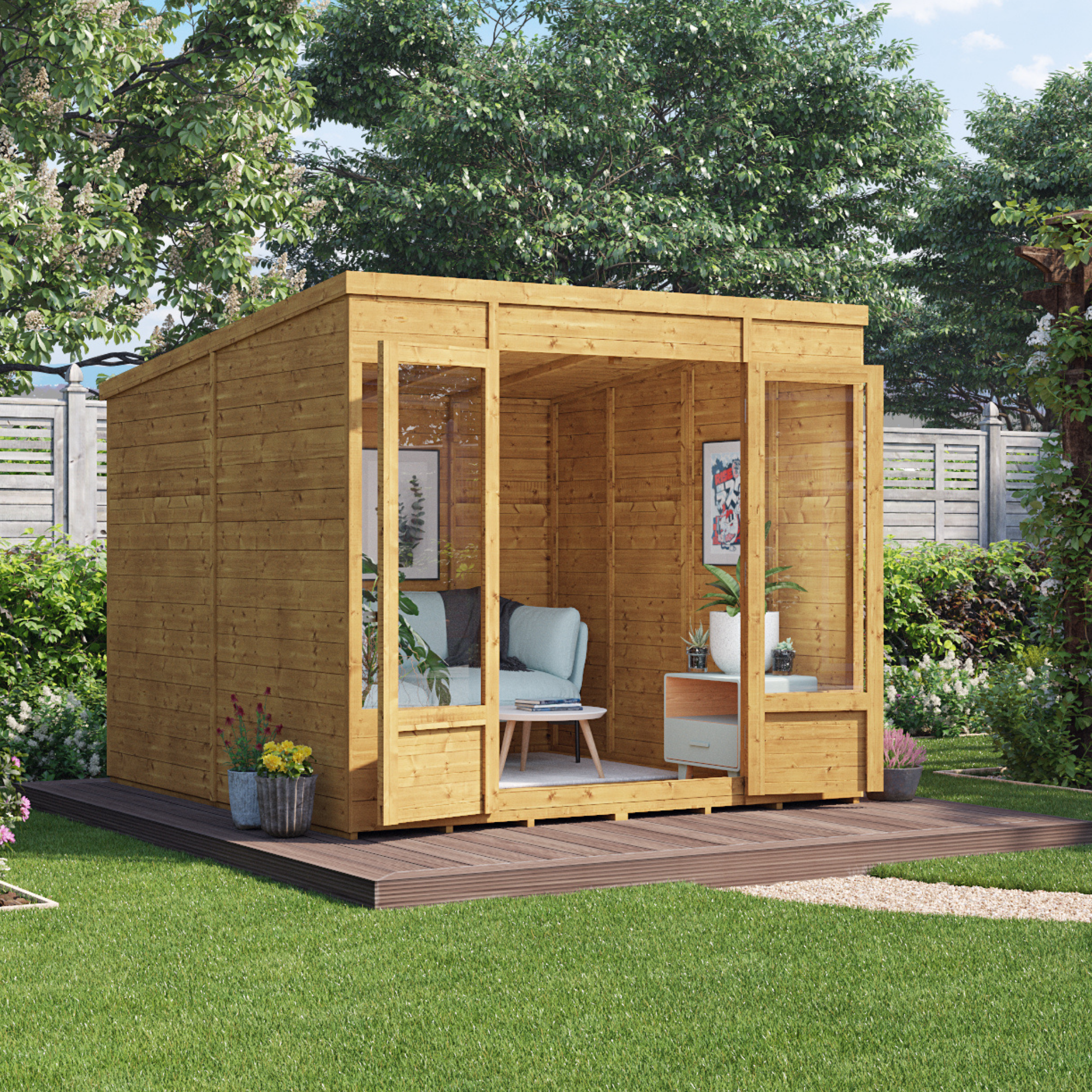 8x8 Bella T&G Pent Summerhouse - BillyOh