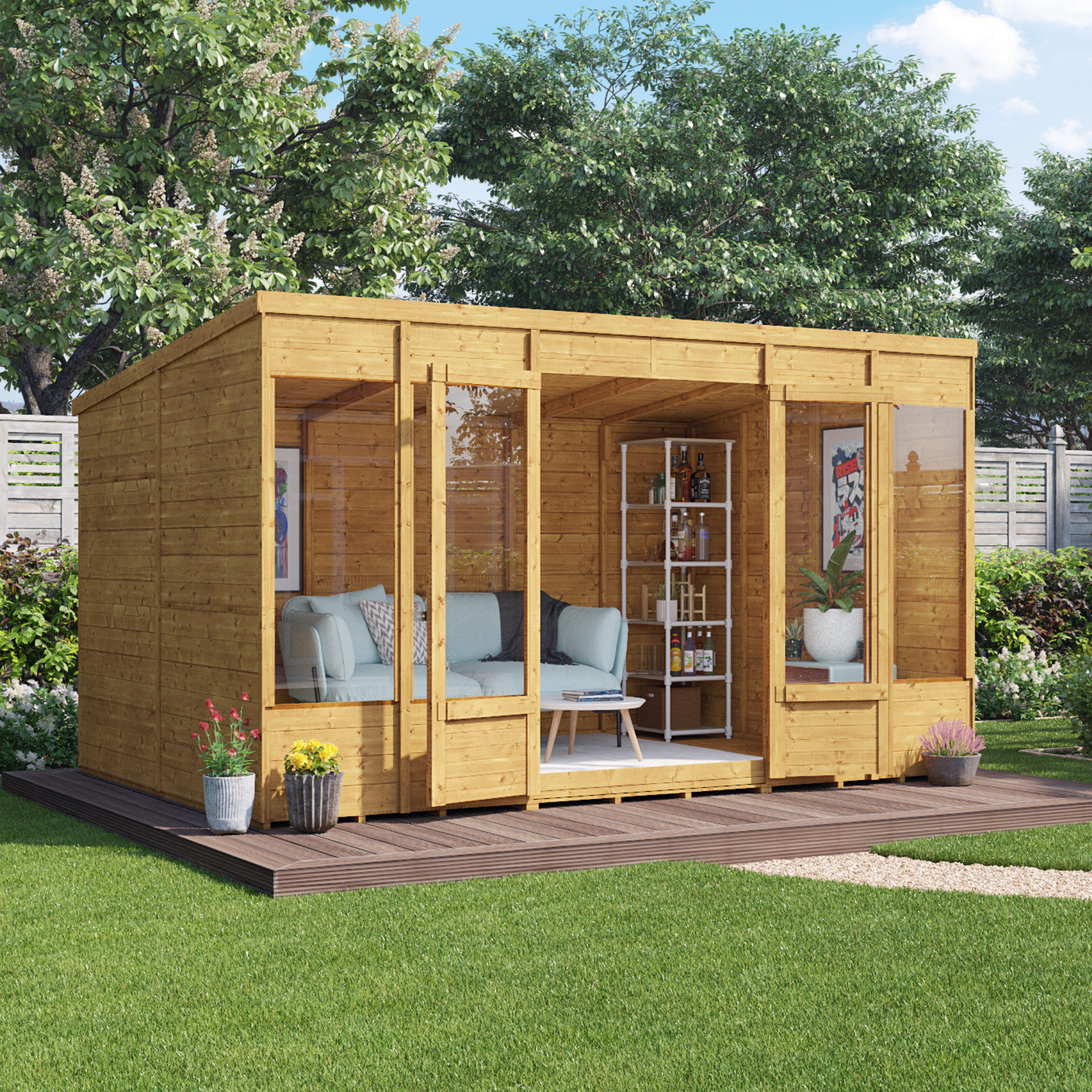 12x8 Bella T&G Pent Summerhouse - BillyOh