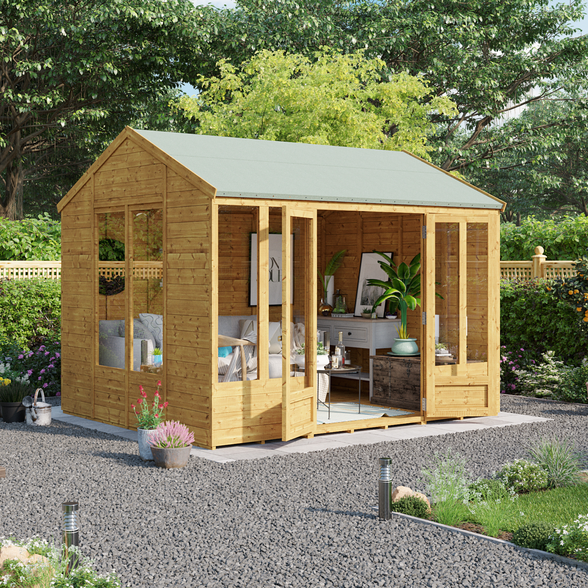 BillyOh Petra Tongue and Groove Reverse Apex Summerhouse - 10x8 T&G Reverse Apex Summerhouse