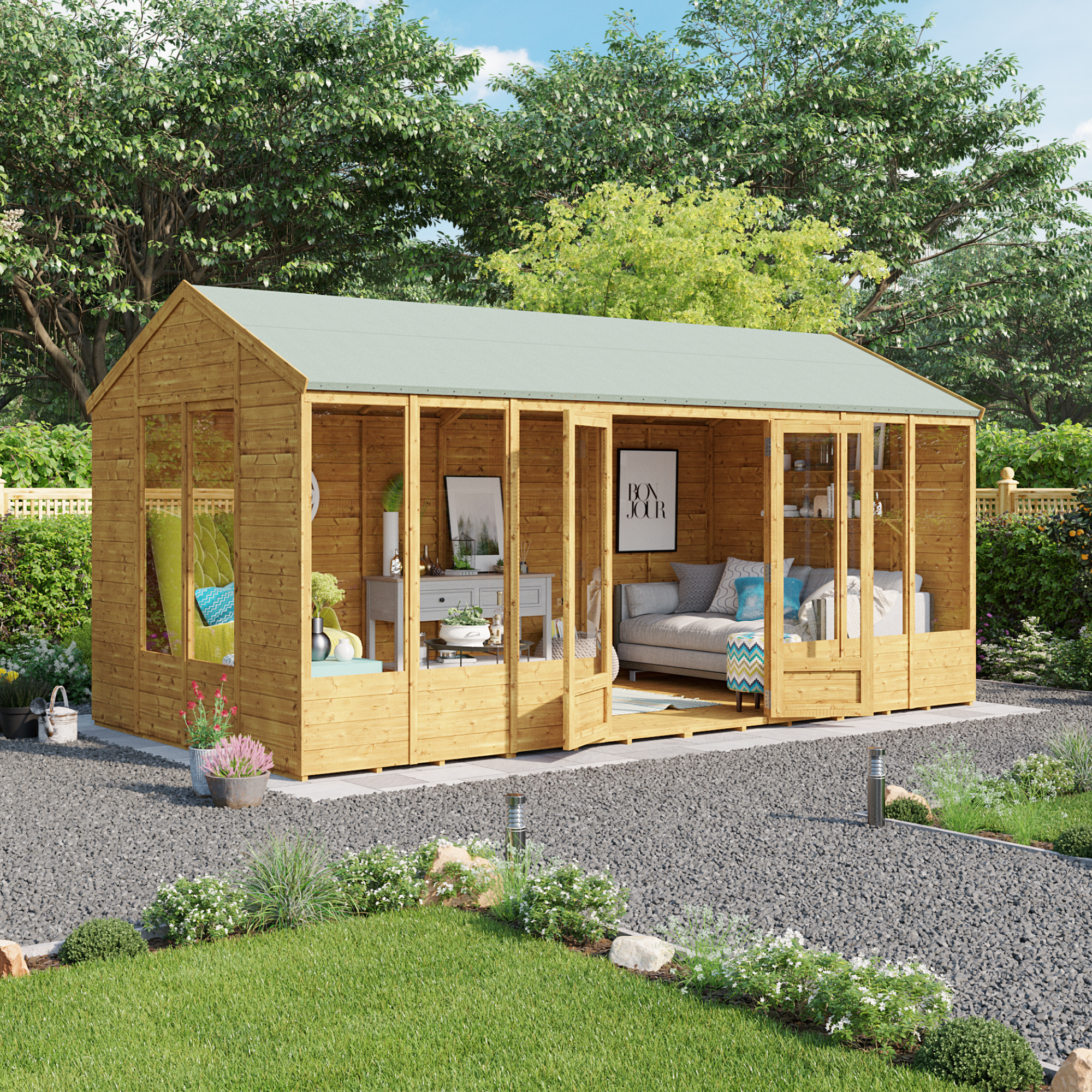 16x8 Petra Tongue and Groove Reverse Apex Summerhouse -BillyOh