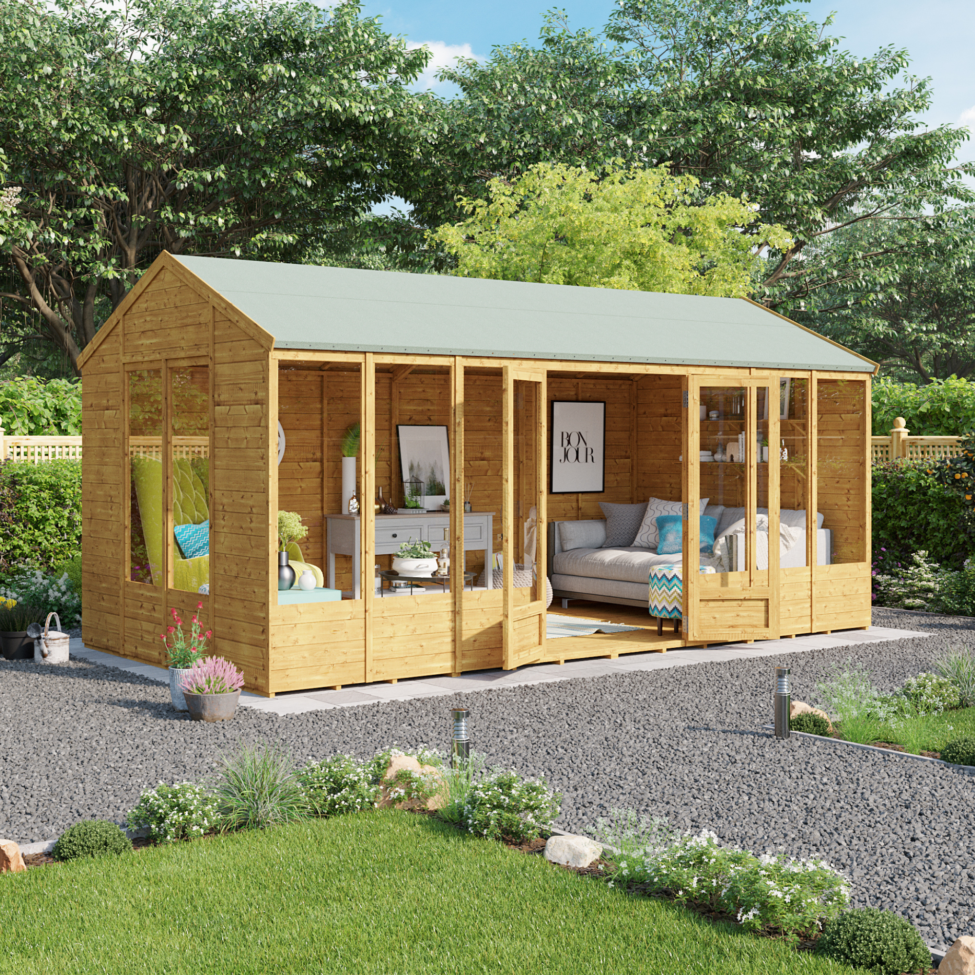 16x8 Petra Tongue and Groove Reverse Apex Summerhouse -PT BillyOh