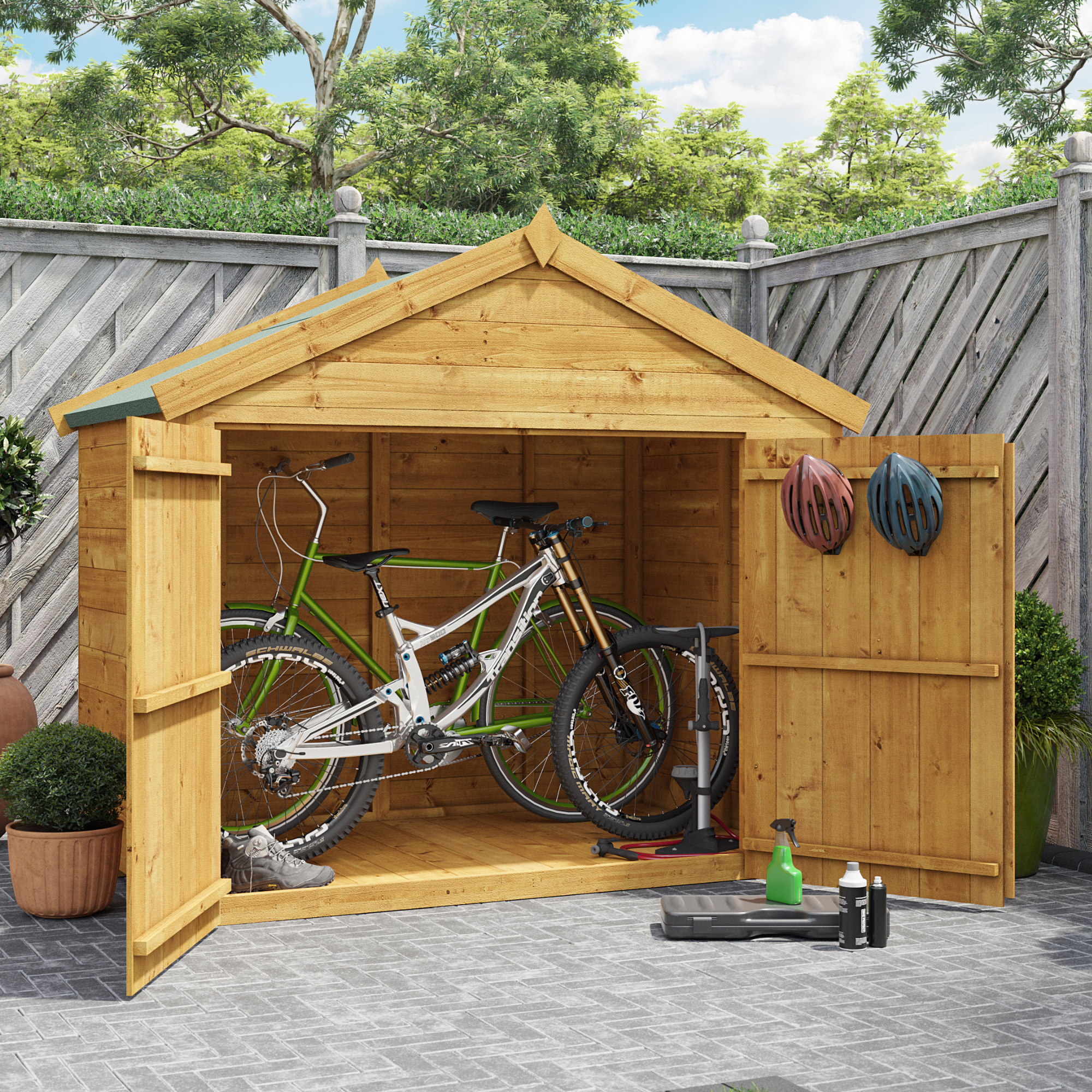 4x6 T&G Apex Bike Shed - Mini Master BillyOh