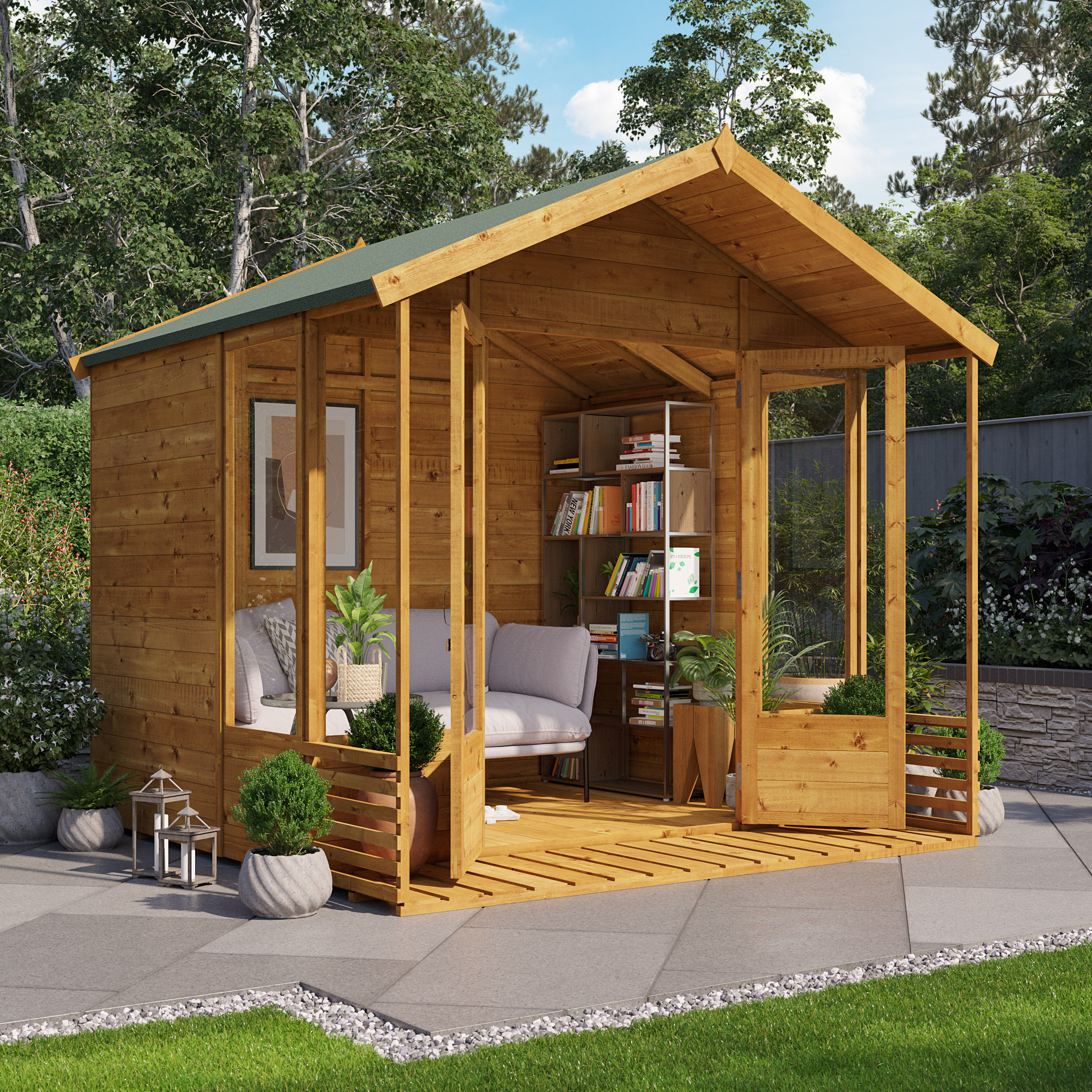 Ivy Tongue and Groove Apex Summerhouse - 8x8 T&G Apex Summerhouse - BillyOh