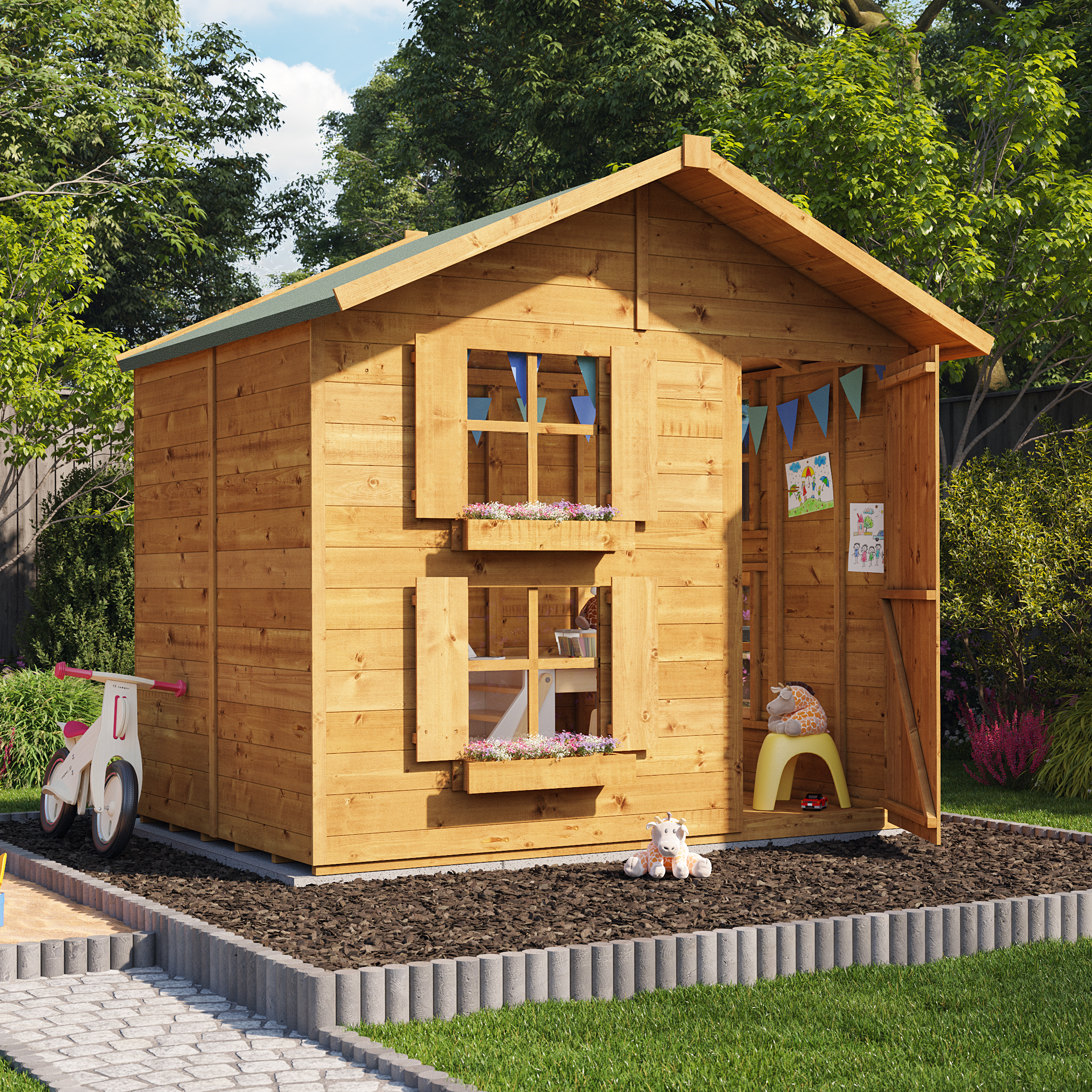 Wendyhouses - Peardrop Xtra Childrens Wooden Playhouse 6x7 BillyOh