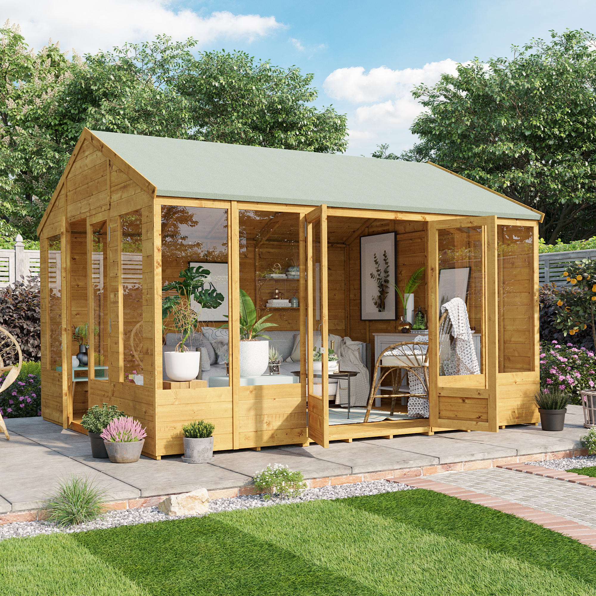 16x10 Tessa T&G Reverse Apex Summerhouse - PT BillyOh