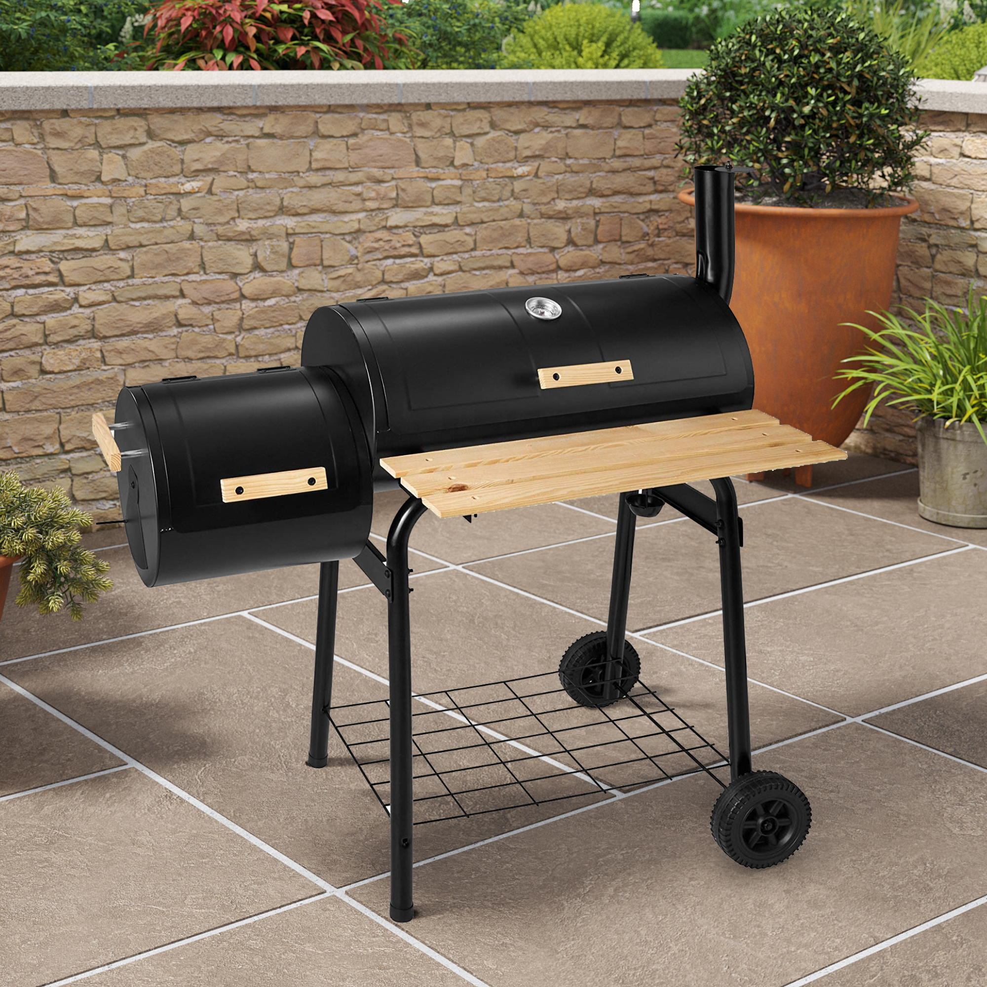 BillyOh Smoker BBQ Charcoal Grill Full Drum + Offset Smoker Barbecue - Portable Full Drum