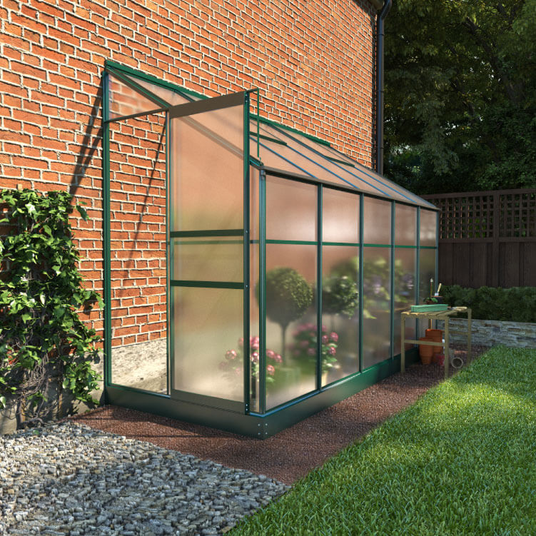 Billyoh Polycarbonate Lean To Greenhouse 4x8 Green