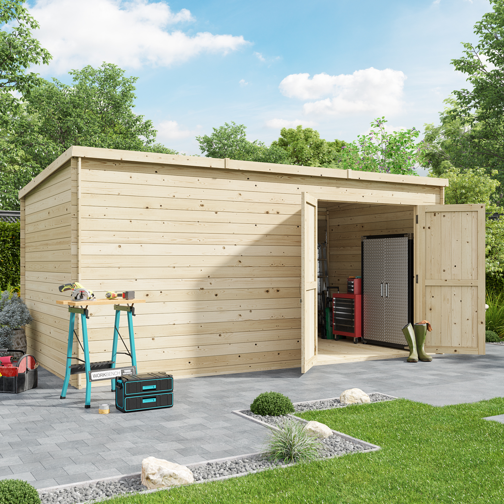 Billyoh Pro Pent Log Cabin Shed Pt W4 5m X D2 5m 15 X 8ft 28mm